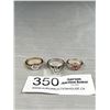 Image 1 : Lot of 3 Pretty Gold and Silver Plates Rings with Stones
