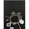 Image 2 : Heavy Sterling Silver Bracelet with Charms