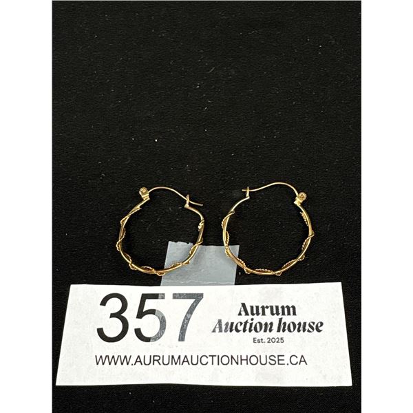 Pair of 10K Gold Hoop Earrings