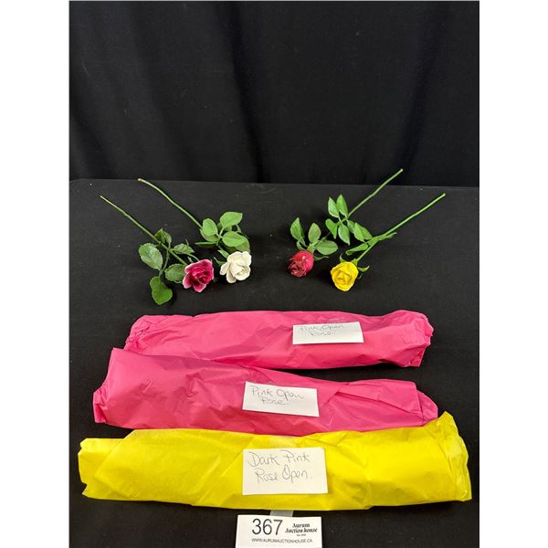 Lot of Vintage Porcelain Capodimonte Long Stem Flowers