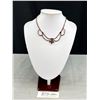 Image 1 : Vintage Red Stone Cranberry Silver Tone Necklace