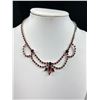Image 2 : Vintage Red Stone Cranberry Silver Tone Necklace