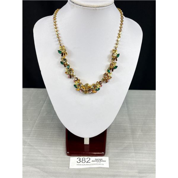 A Very Nice Gold Tone with Colourful Stones Necklace