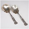 Image 1 : 2pc Alvin Sterling Silver Bridal Rose Pattern Salad and Berry Serving Set