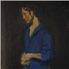 Image 3 : Raphael Soyer, Original Oil on Canvas, Model in Blue Robe, Signed