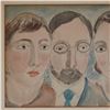 Image 2 : Abraham Walkowitz, Original Watercolor on Paper, Four Heads, Signed