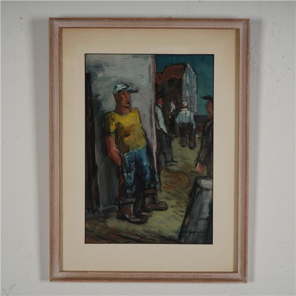 Sol Wilson, Original Watercolor and Gouache on Paper Board, Signed