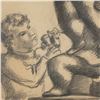 Image 3 : Chaim Gross, Drawing on Paper, Self-Portrait Sculpting a Nude, Signed
