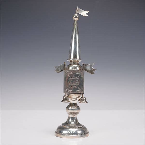 European Sterling Silver Judaica Besamim Spice Tower