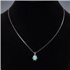Image 1 : 14K White Gold Italian Necklace with Lab-Created Opal and Cubic Zirconia
