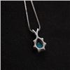 Image 7 : 14K White Gold Italian Necklace with Lab-Created Opal and Cubic Zirconia