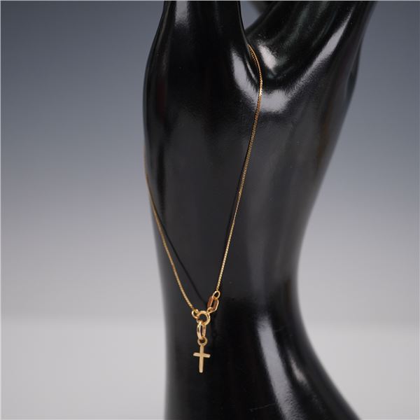 Italian 14K Gold Infant Cross Bracelet