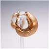 Image 3 : 14K Gold Italian Matte Hoop Earrings