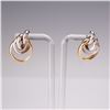 Image 1 : Vintage Style Two-Tone 14K Gold Knot Earrings