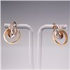 Image 3 : Vintage Style Two-Tone 14K Gold Knot Earrings