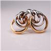 Image 5 : Vintage Style Two-Tone 14K Gold Knot Earrings