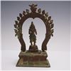 Image 3 : 3pc Indian Bronze Shiva Figure with Mandorla Arch and Base
