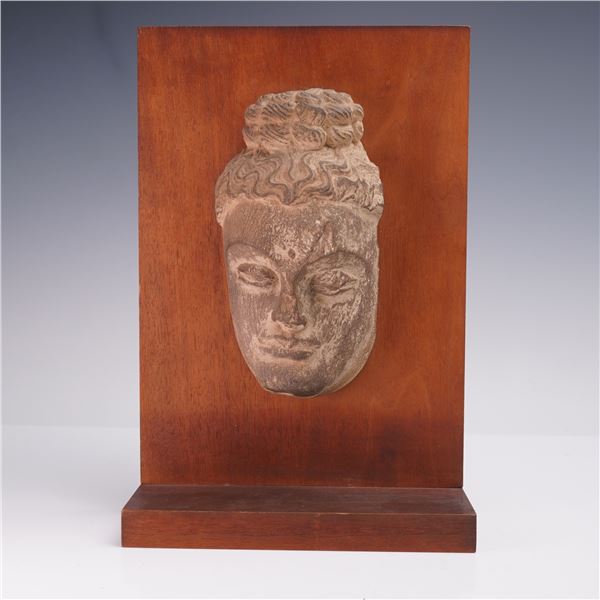 Ancient Gandhara Carved Grey Schist Stone of the Buddha