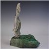 Image 2 : Chinese Jade Figure of Guanyin Mounted on Chloromelanite Base