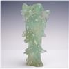 Image 1 : Chinese Green Quartz Carving of the Guanyin with Lotus