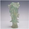 Image 3 : Chinese Green Quartz Carving of the Guanyin with Lotus