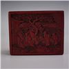 Image 2 : 2pc Chinese Carved Cinnabar Lacquer Courtyard Scene Box with Lid