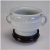 Image 2 : 2pc Chinese Dehua Porcelain Double-Handle Censer with Base