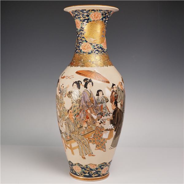 Japanese Festival Scene Satsuma Vase