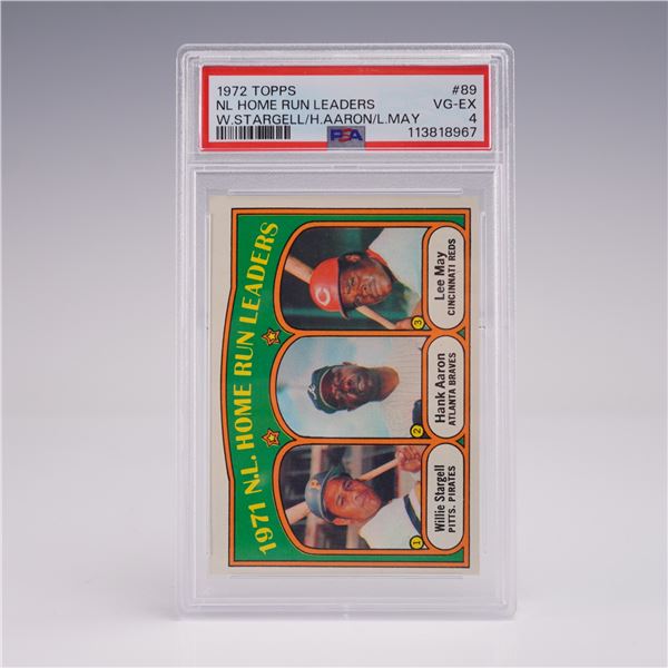 1972 Topps Card #89 NL Home Run Leaders PSA 4 VGEX Stargell Aaron May