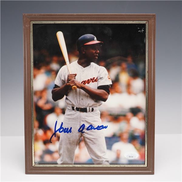 Hank Aaron Atlanta Braves Signed 8x10 Framed Photo PSA JSA V&J COAs