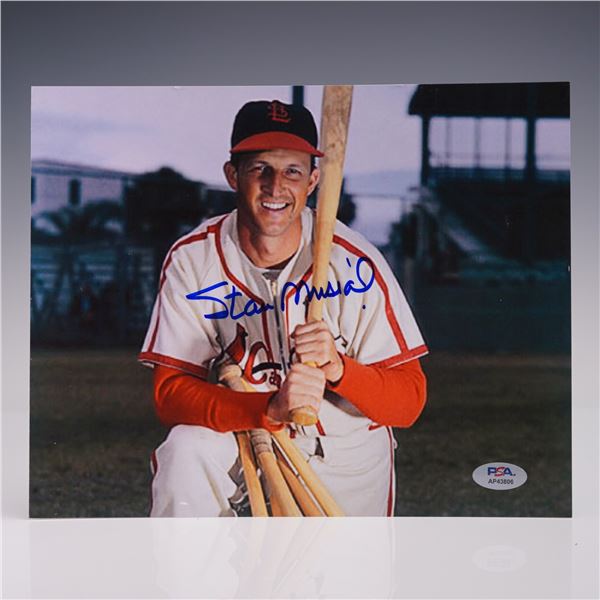 Stan Musial Signed 8x10 Color Photo - PSA LOA & Additional COA