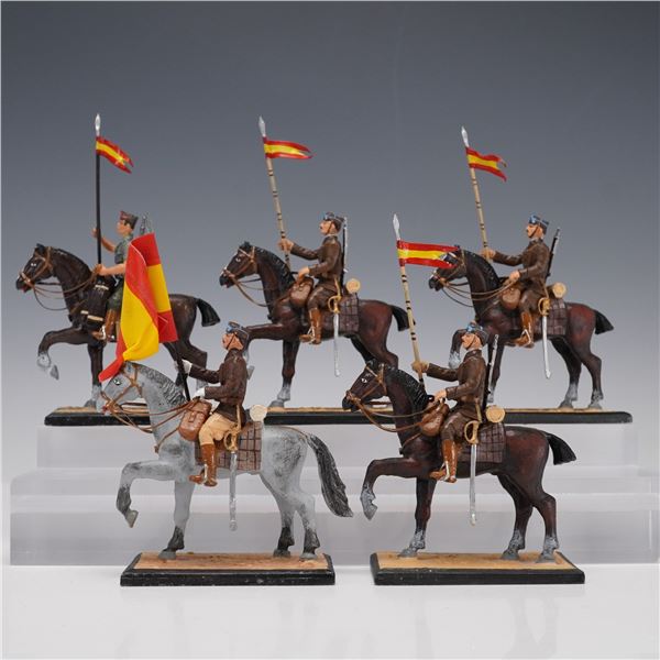 5pc Alymer Spanish Civil War Toy Soldiers  Lancer Cavalry 1939