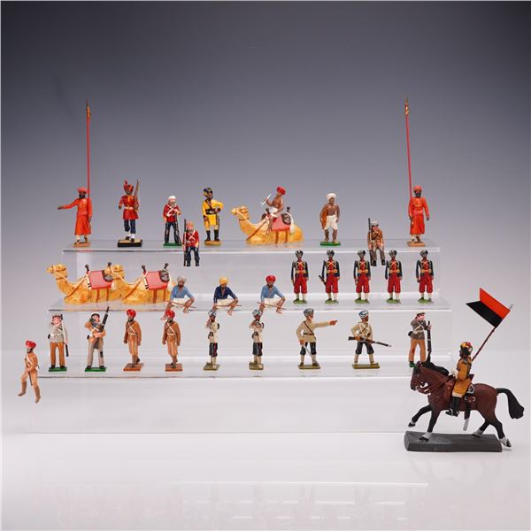 31pc Britains Toy Soldiers and Camel Corps, Indian Army Figures