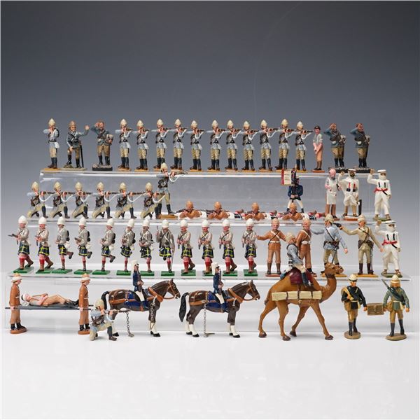 62pc British Colonial Military Miniature Figurines