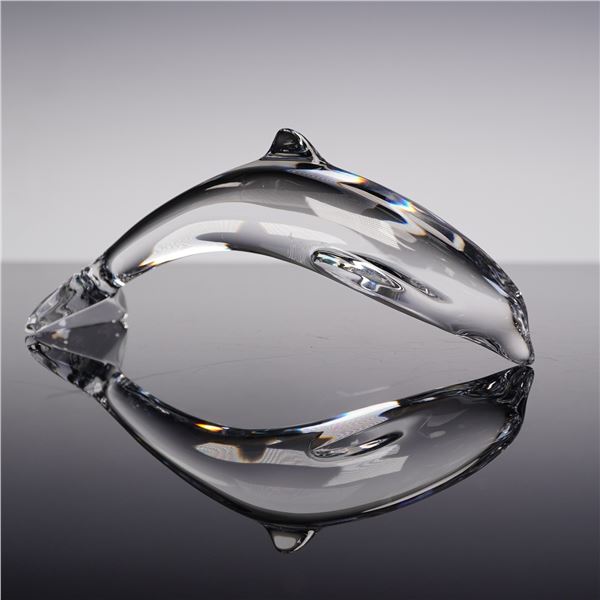 Baccarat Clear Crystal Dolphin Figurine