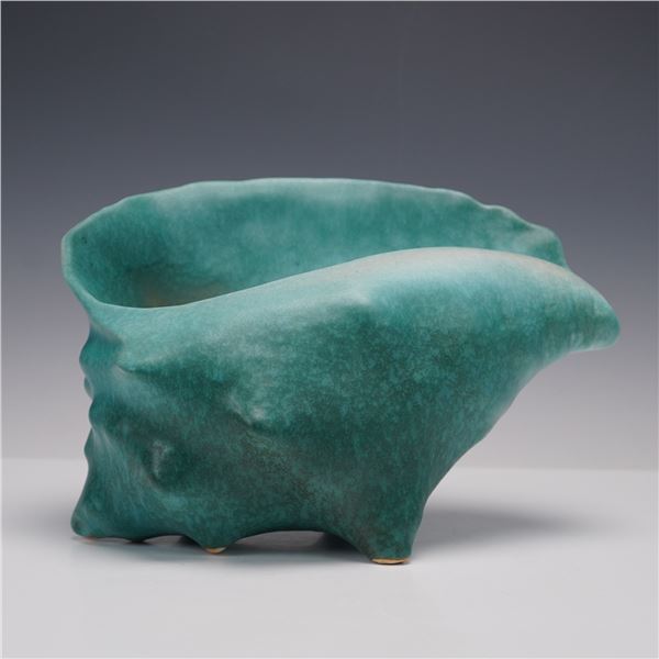 Roseville Pottery, Tourmaline Shell Form Vase, Shape 410