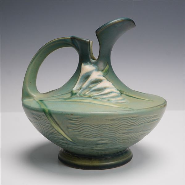 Roseville Pottery Ewer, Freesia Green, 19-6
