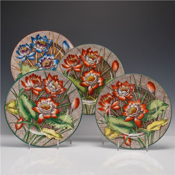 4pc Wedgwood Plates, Water-Lilly Pattern