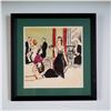 Image 1 : Wayne Hall Illustration in Ink & Wash, Elegant Cocktail Party Scene, Signed