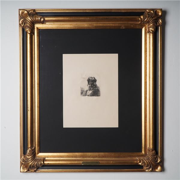 Rembrandt van Rijn (Aft) Etching on Japan Paper w/ COA