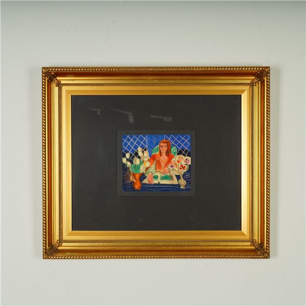 Henri Matisse, Framed Offset Lithograph, Annelies, Tulips, and Anemones