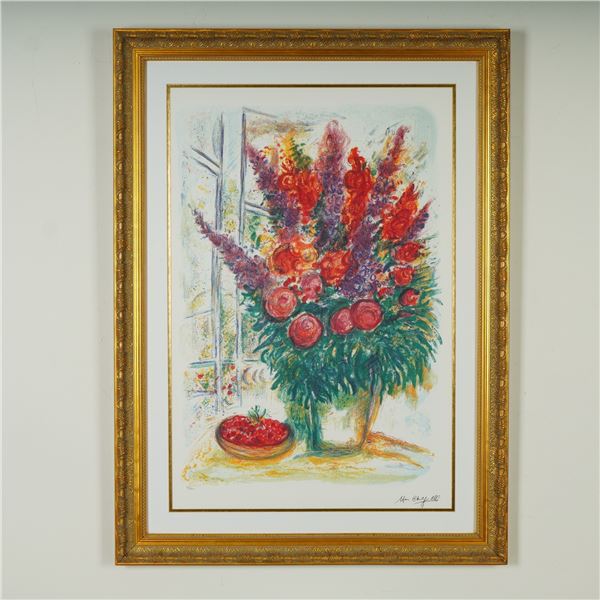 Marc Chagall (Aft.) Limited Edition Giclee on Paper, Bouquet w/ Bowl