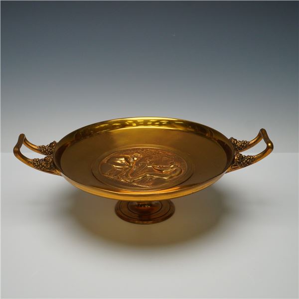 Ferdinand Levillain for Barbedienne, Gilt Bronze Tazza, Menalcas Mopsus