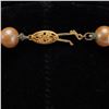 Image 3 : Strand of Golden Imitation Pearls with 14K Gold Clasp
