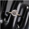 Image 3 : 14K Gold Solitaire Ring with Round Brilliant-Cut Cubic Zirconia