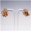 Image 5 : 14K Gold Organic Nugget Form Earrings