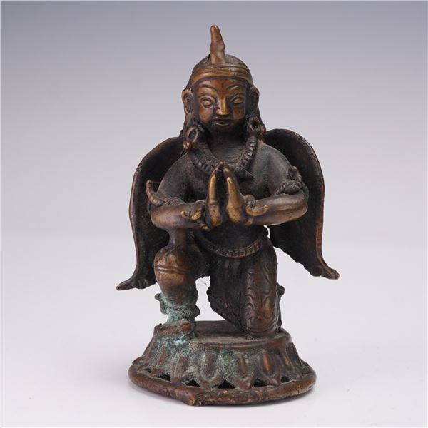 Indian Bronze Garuda Praying Figurine