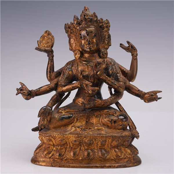 Tibetan Gilt Bronze Ushnishavijaya Figurine