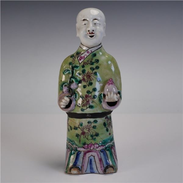 Chinese Green Famille Rose Porcelain Joss Stick Holder