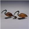 Image 1 : 3pc Egyptian Gilt Wood and Bronze Ibis Figures